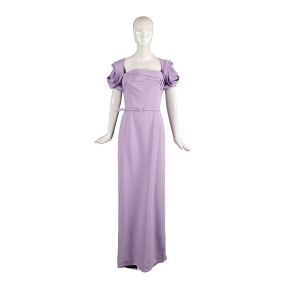 NEW OSCAR DE LA RENTA rosette gown in thistle